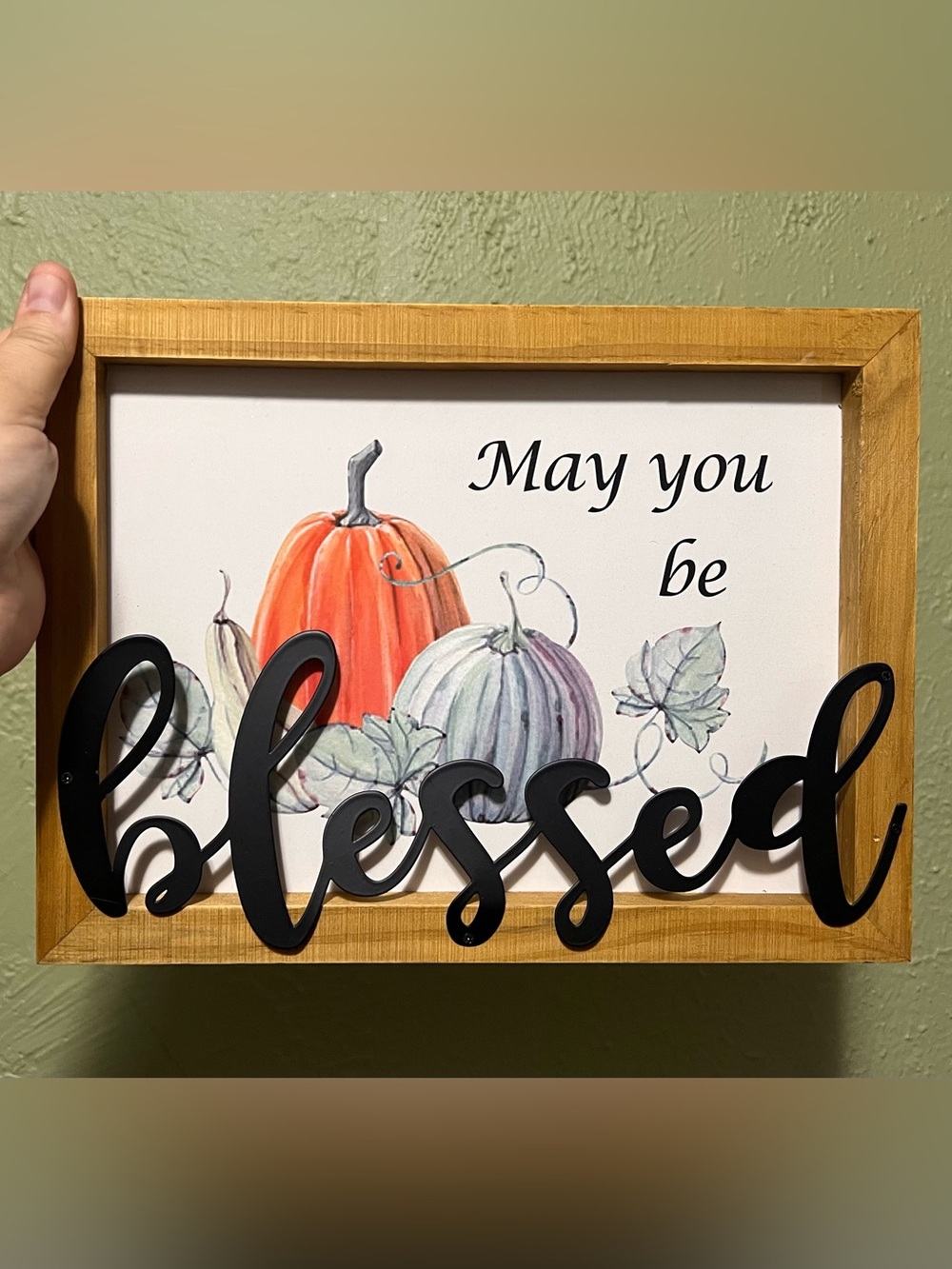 NWT May You Be Blessed Pumpkin Wall Art
